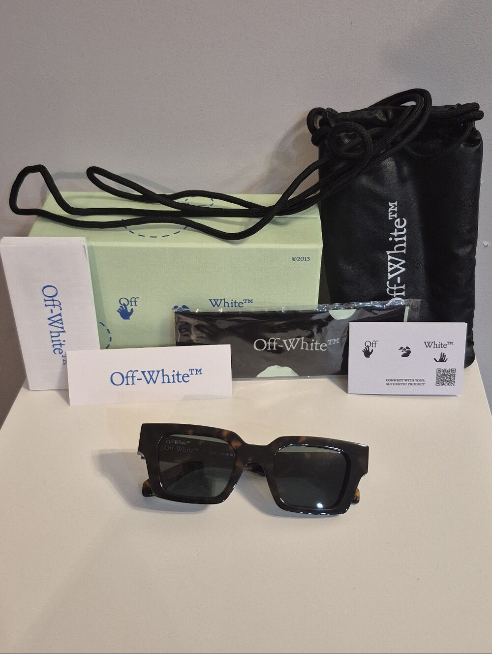 New AUTHENTIC Off-White unisex sunglasses OERI 008 Havana 6455 50-22